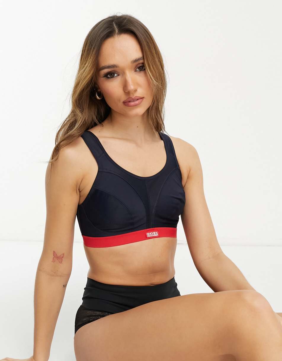 Shock Absorber D+ Classic high support sports bra in navy and red