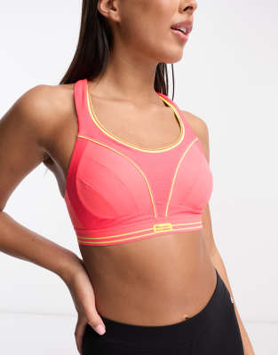 Shock Absorber - Ultimate Run - Sport-BH in Rosa mit gelbem Detail