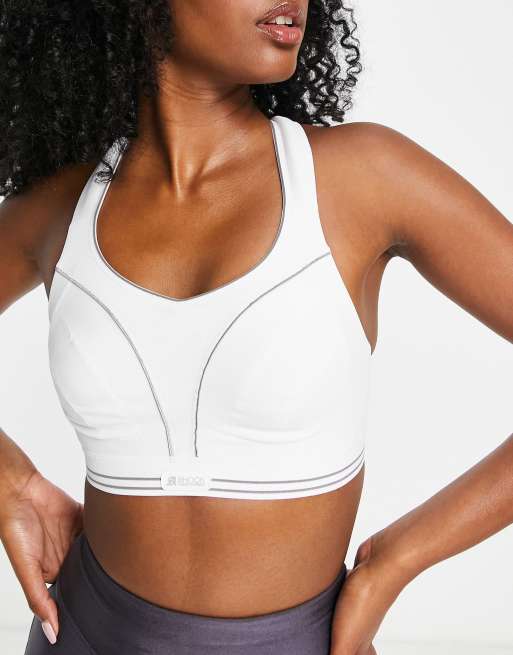 Ultimate Run sports bra in white Shock Absorber