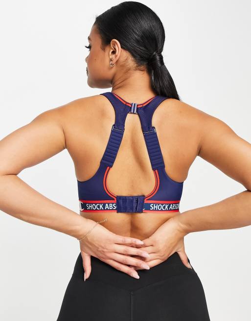 Shock Absorber x Champion high support running sports bra in navy