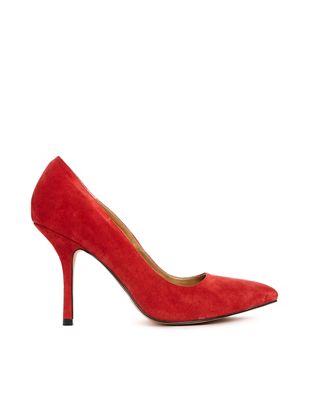 red suede court shoes uk