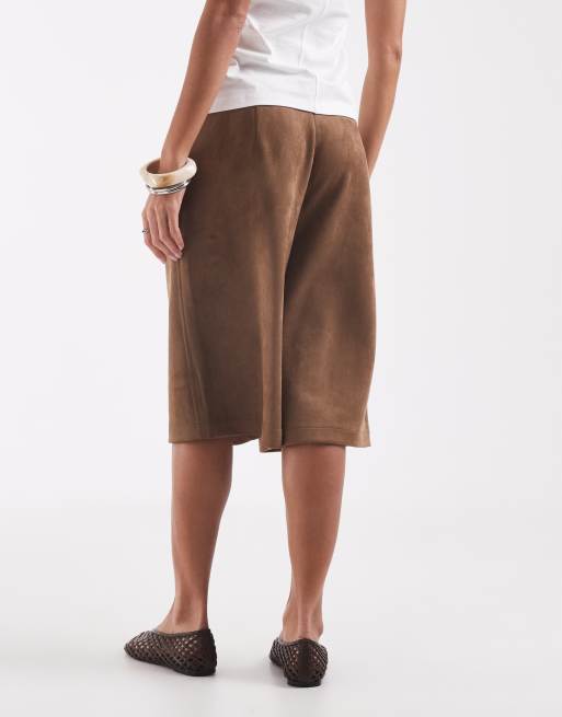 Short bermuda en faux daim marron, 3 de 5