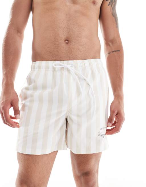 Shorts de baño a rayas color piedra de Cotton On , 4 de 4