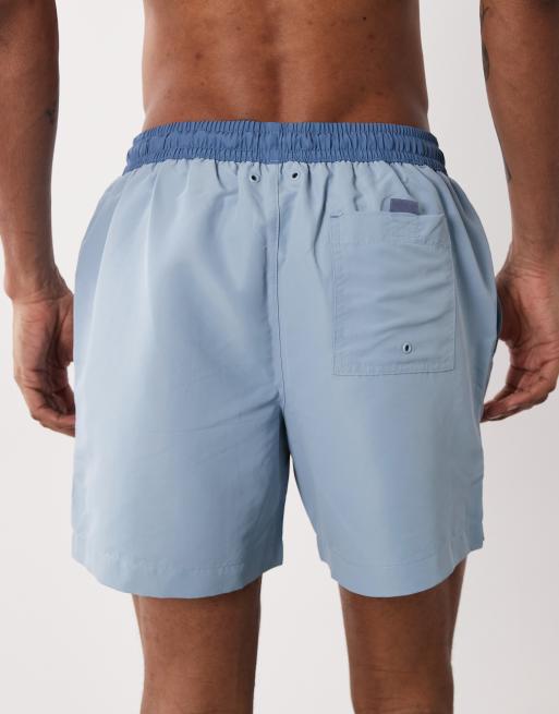 Shorts de baño azul claro con detalle de parche de goma de River Island, 5 de 5