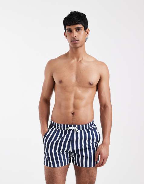 Shorts de baño azul marino a rayas de Aray - view 1