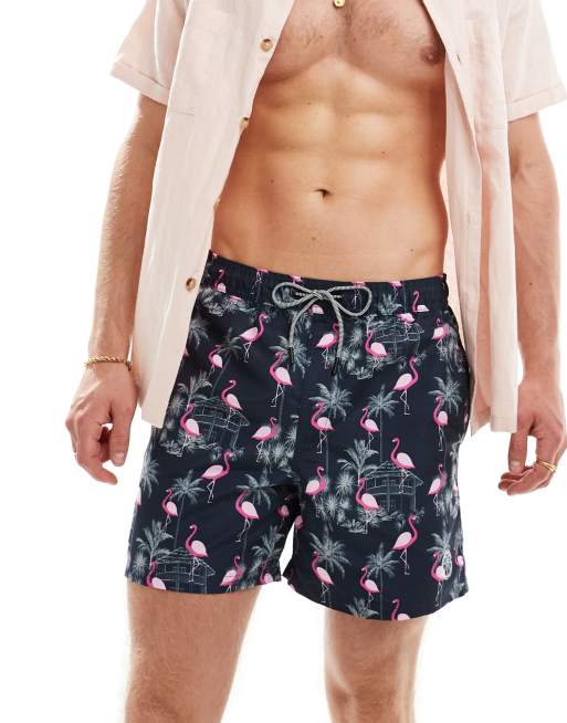 Shorts de baño azul marino con estampado de flamencos de Jack & Jones , 4 de 4