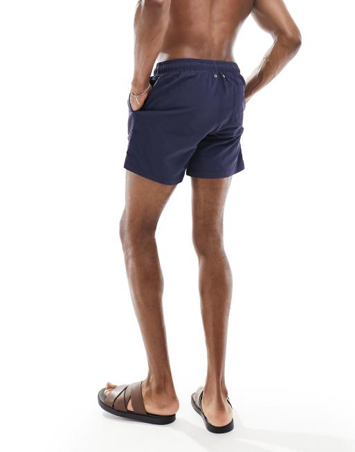 Shorts de baño azul marino con logo de escudo pequeño de GANT, 3 de 4