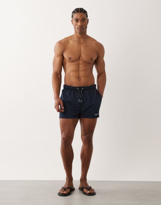 Shorts de baño azul marino con logo de tejido de secado rápido de GANT, 2 de 5
