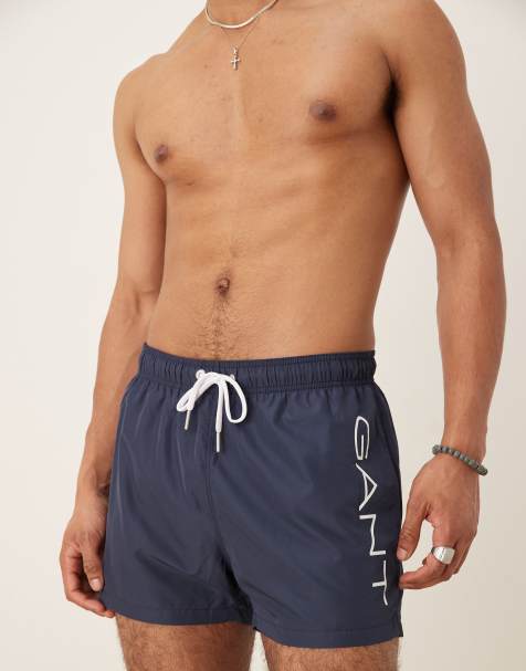 Shorts de baño azul marino con logo en el lateral de GANT - view 1