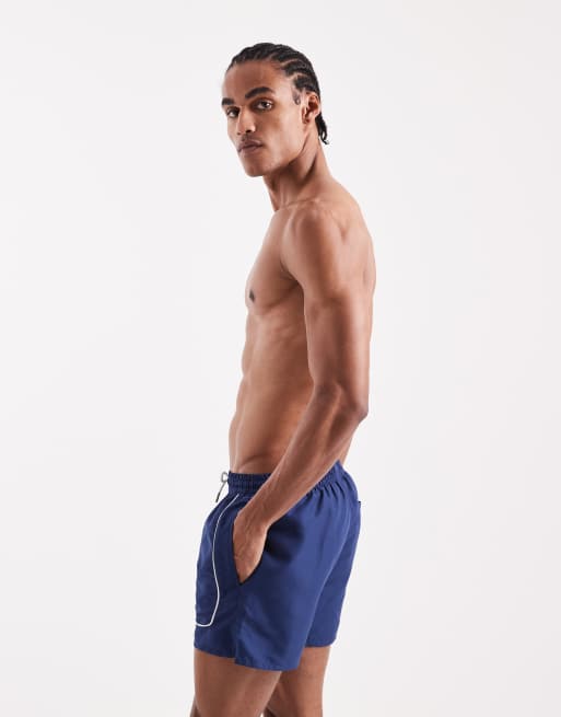 Shorts de baño azul marino con ribete en contraste de Aray, 2 de 5