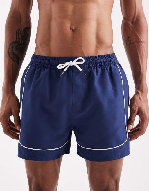 Shorts de baño azul marino con ribete en contraste de Aray, 5 de 5