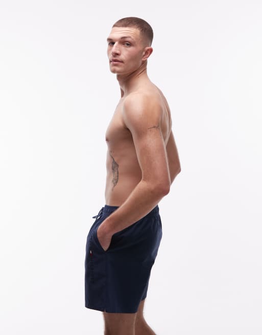 Shorts de baño azules con cordón ajustable y cremallera de tejido texturizado de Tommy Hilfiger , 3 de 5
