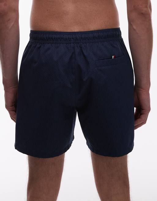 Shorts de baño azules con cordón ajustable y cremallera de tejido texturizado de Tommy Hilfiger , 4 de 5