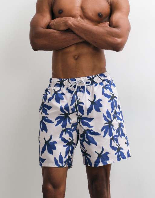 Shorts de baño azules de largo medio con estampado floral de ASOS DESIGN, 3 de 5