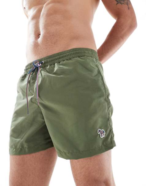 Shorts de baño caquis con logo de cebra de Paul Smith - view 1