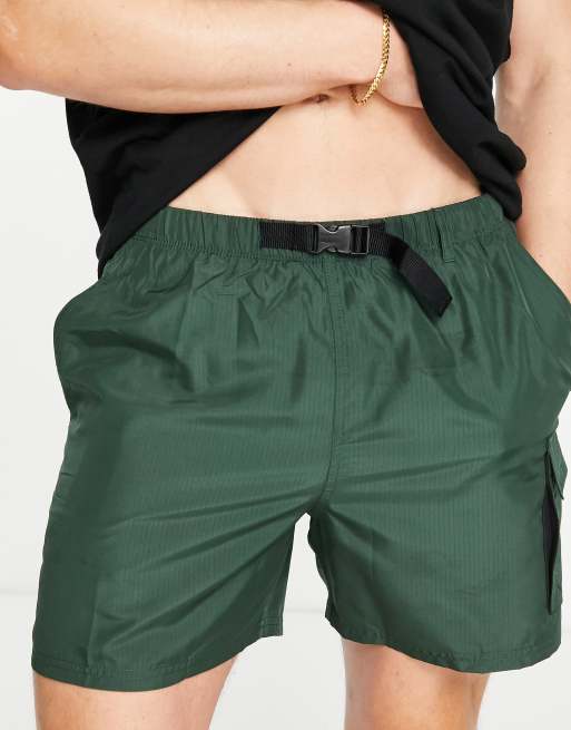Shorts de baño caquis utilitarios con cinturón de Nike Swimming, 4 de 4