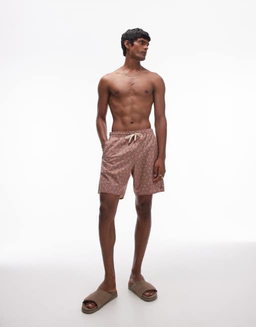 Shorts de baño color óxido con estampado Verita de Rhythm