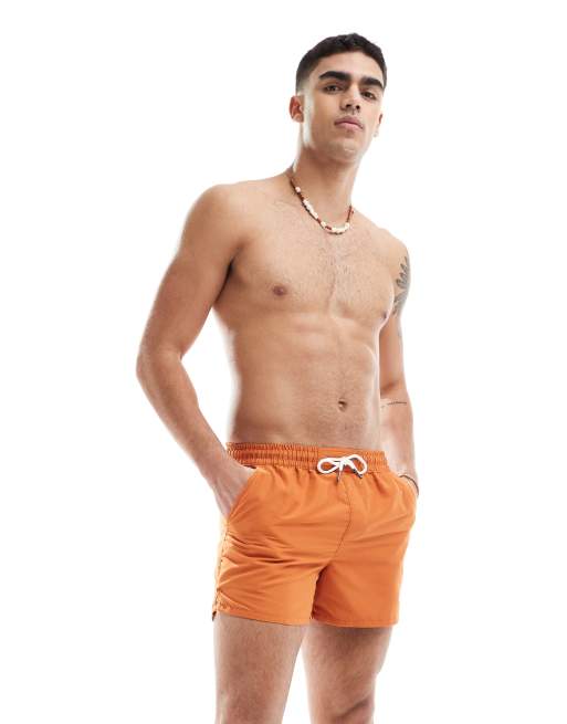 Shorts de baño color óxido lisos de Aray