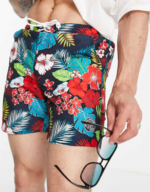 Egoísmo el fin Frase Shorts de baño con estampado floral de Original Penguin | ASOS