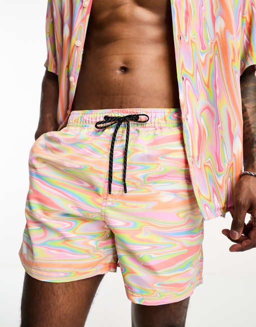 Shorts de baño con estampado psicodélico de Jack Jones