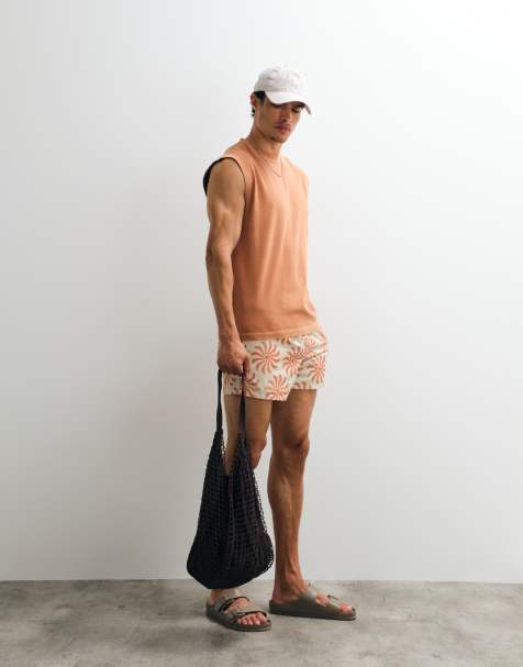 Shorts de baño cortos beis con estampado floral de ASOS DESIGN - view 1