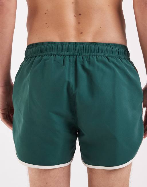 Shorts de baño cortos verdes con ribetes en contraste de ASOS DESIGN, 5 de 5