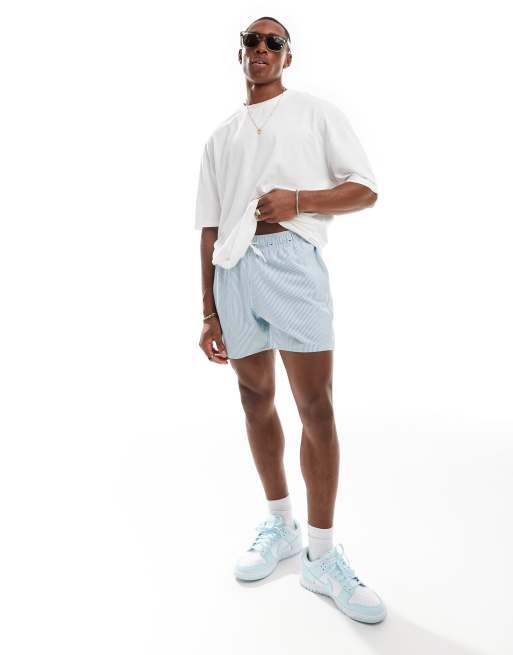 Shorts de baño de 5" azul medio a rayas de sirsaca de Hollister, 2 de 4