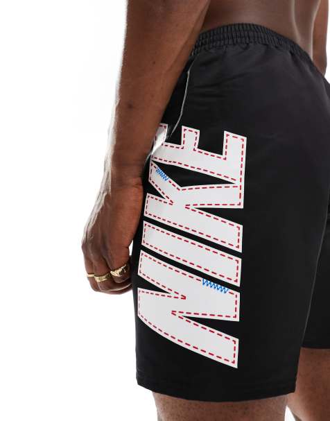 Shorts de baño de 7" negros con logo grande Volley Big Block de Nike - view 1