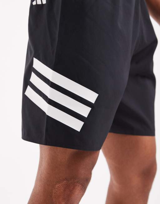 Shorts de baño de 8" negros con 3 rayas de adidas Training, 4 de 5