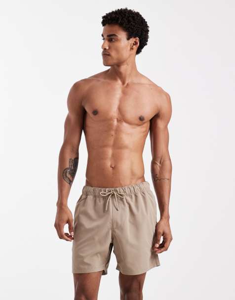 Shorts de baño de largo medio beis de ASOS DESIGN - view 1