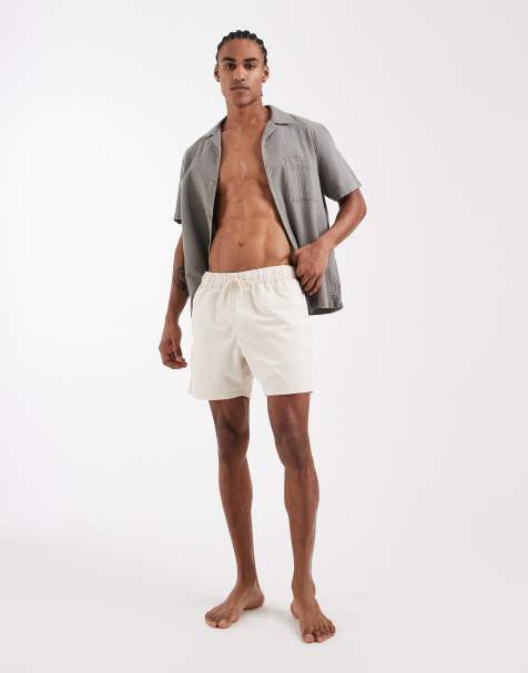 Shorts de baño de largo medio color piedra de ASOS DESIGN - view 1