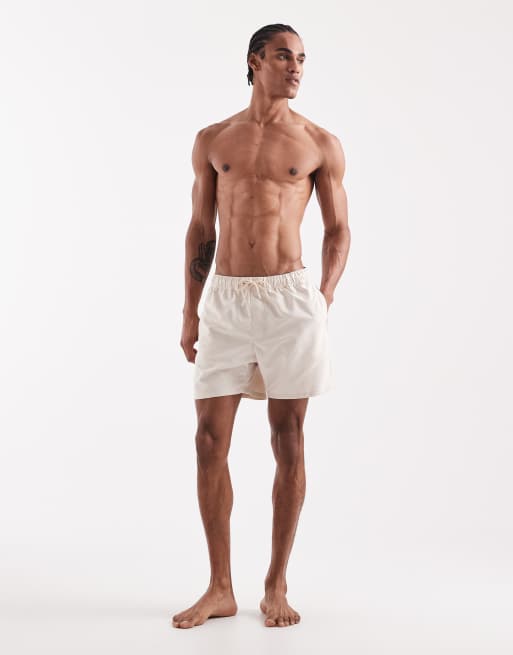 Shorts de baño de largo medio color piedra de ASOS DESIGN, 2 de 5