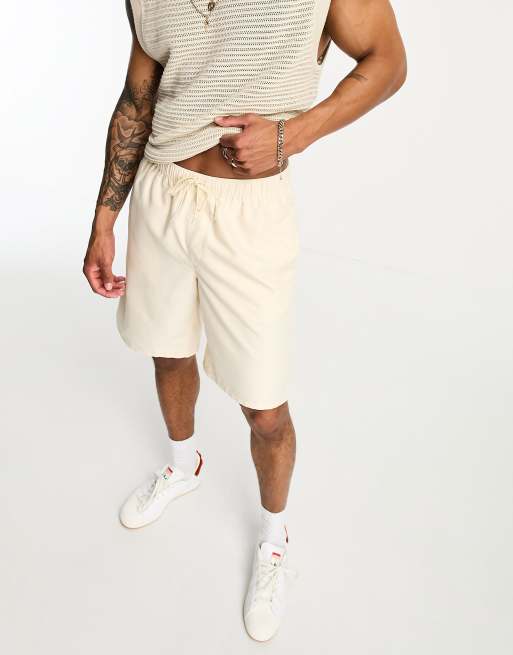 Shorts de baño largos beis de ASOS DESIGN