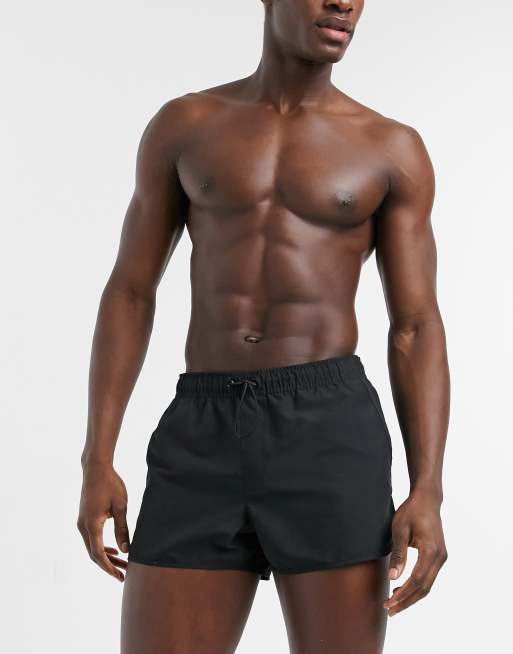 Shorts de baño muy cortos negros de estilo deportivo de ASOS DESIGN