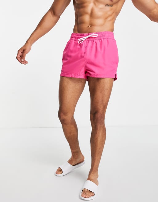 Shorts de baño muy cortos rosa luminoso de ASOS DESIGN, 3 de 4