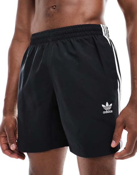 Shorts de baño negros con 3 rayas Adicolor de adidas - view 1