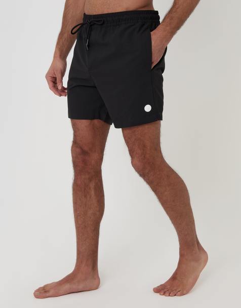 Shorts de baño negros con cordón ajustable en la cintura de sirsaca de Threadbare - view 1