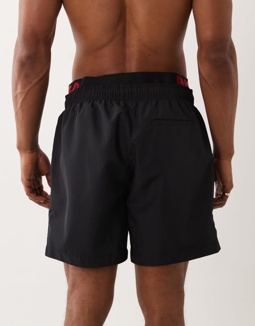 Shorts de baño negros con logo Flex de HUGO Red, 2 de 5