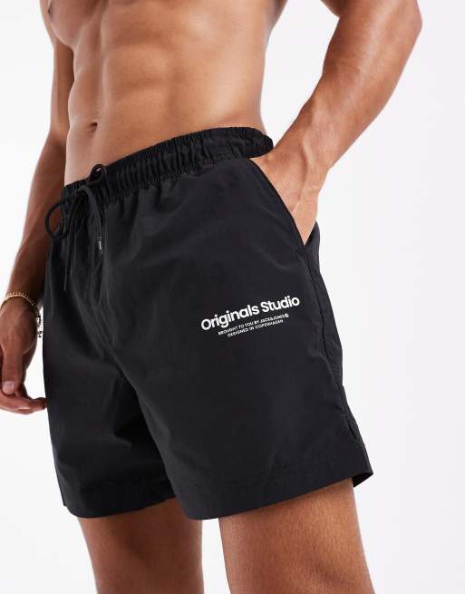 Shorts de baño negros con logo Originals de Jack & Jones, 4 de 4