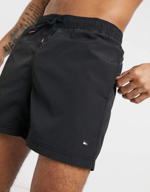 Shorts de baño negros con logo pequeño de Tommy Hilfiger, 3 de 4