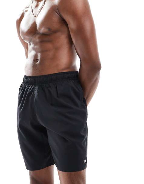 Shorts de baño negros de largo clásico Solid CLX de adidas Training - view 1