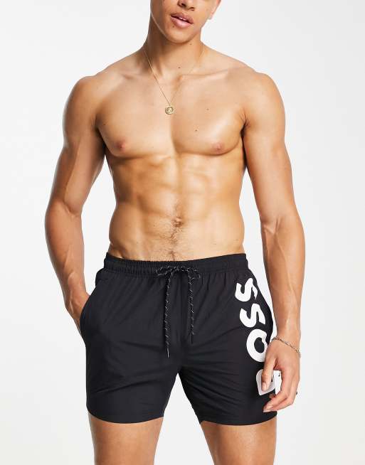 Shorts de baño negros Octopus de BOSS Bodywear 