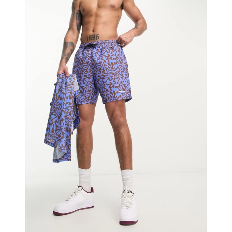Shorts de ba o playeros de corte alargado con estampado de