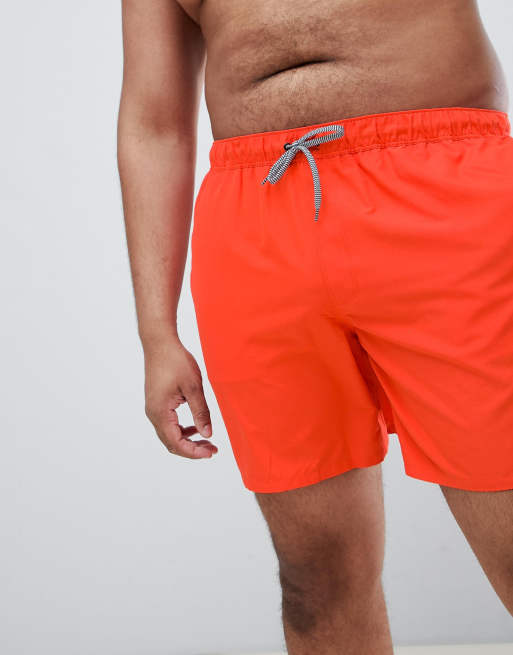Shorts de baño rojos de largo medio de ASOS DESIGN Plus, 3 de 4