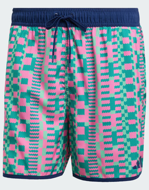 Shorts de baño rosa lúcido y azul oscuro Tom Daley de adidas Performance, 3 de 4