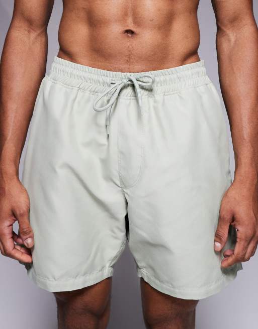 Shorts de baño verde salvia de largo medio de ASOS DESIGN, 5 de 5