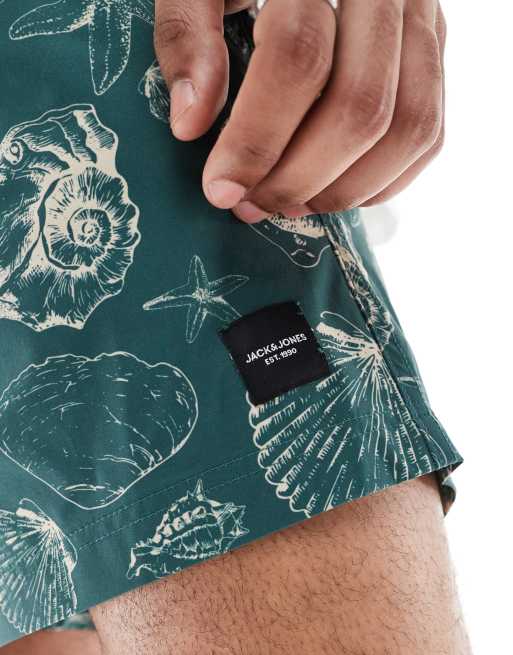 Shorts de baño verdes con estampado de conchas de Jack & Jones, 3 de 4