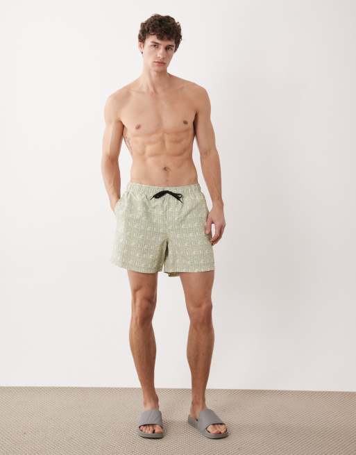 Shorts de baño verdes con estampado surfero de JJ Rebel, 2 de 5