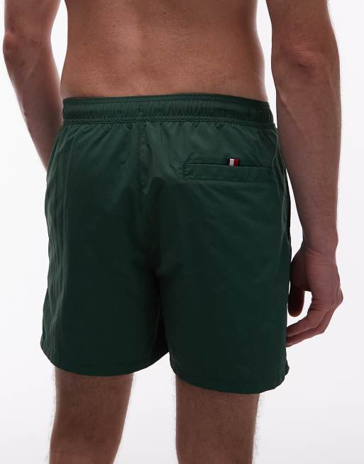 Shorts de baño verdes con logo, cordón ajustable y bolsillo con cremallera de Tommy Hilfiger , 4 de 5