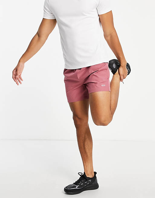 Hombre Pantalones cortos | Shorts de largo medio rosa polvoriento deportivos con logo de ASOS 4505 - QL78774